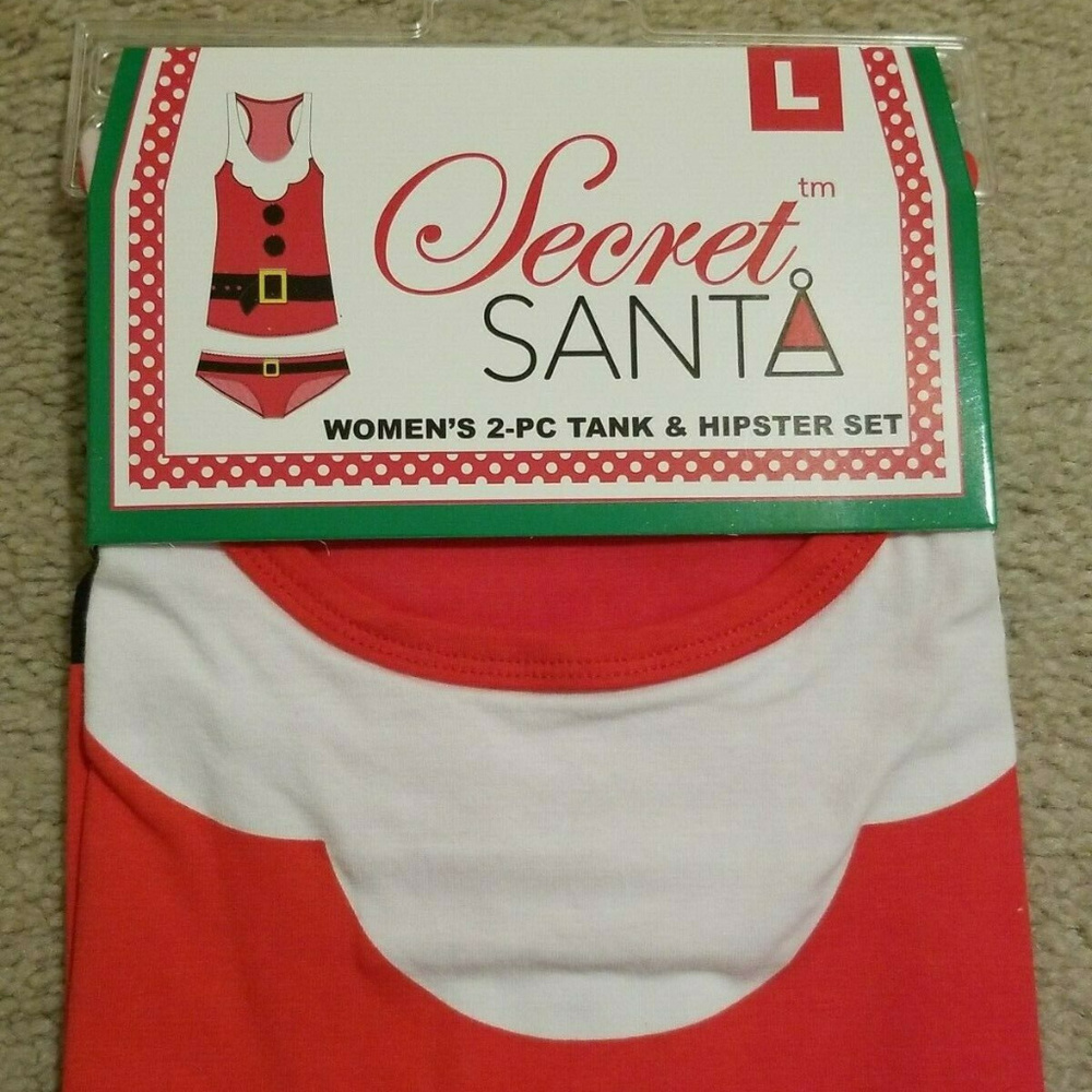 Women's 2 Piece Tank and Hipster Set Santa Claus